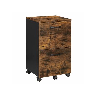 Rolcontainer vintage bruin-zwart 42 x 40 x 70 cm (largo x ancho x alto)