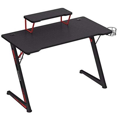 Ufficio informatico nero in rosso 116 x 60 x 75 cm (L x L x A)