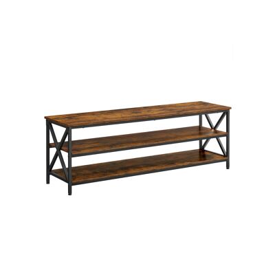 3 Laags Tv-rek Vintage Bruin-Zwart 147 x 40 x 50 cm (largo x ancho x alto)
