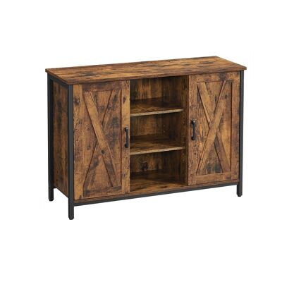 Dressoir vintage bruin en zwart 100 x 35 x 70 cm (L x L x A)