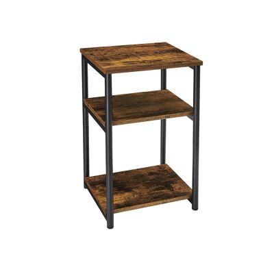 Bijzettafel in vintage bruin en zwart 34 x 30 x 58 cm (L x L x A)