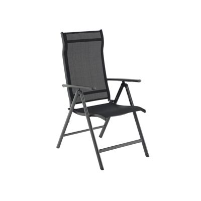 Set van 4 tuinstoelen zwart 56 x 70 x 106 cm (L x B x H)