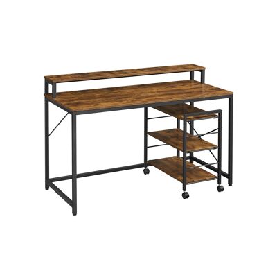 Porta computer in vintage bruin en zwart 118 x 60 x 89 cm (L x L x A)