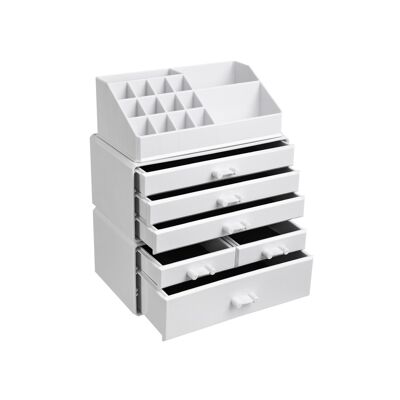 Make-up organizer 3-delig melkwit 24 x 13,5 x 30 cm (L x B x H)