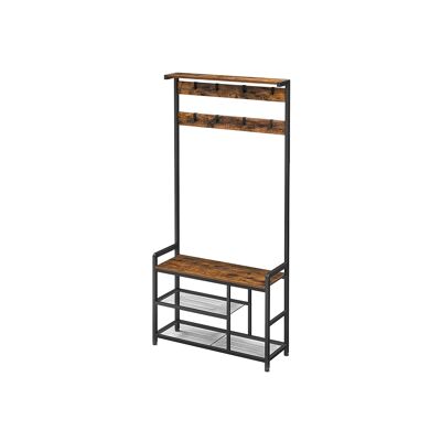 Kapstok en vintage bruin en zwart 84 x 30 x 182 cm (largo x ancho x alto)