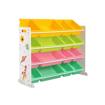 Speelgoedopberger met 16 uitnembare vakken 106 x 26,5 x 78 cm (Largo x Ancho x Alto)