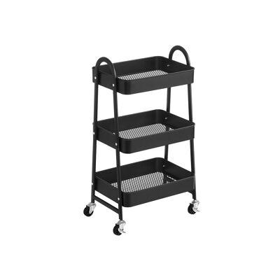 Carro negro con 3 niveles 41,4 x 30,7 x 79 cm (largo x ancho x alto)