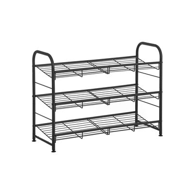 Schoenenrek con 3 tablones negros 68,5 x 27,5 x 49,5 cm (largo x ancho x alto)