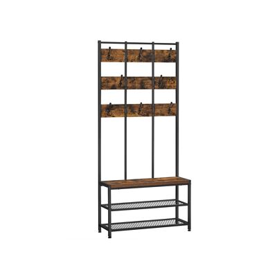 Kapstok en brun vintage et noir 84 x 30 x 184 cm (L x B x H)