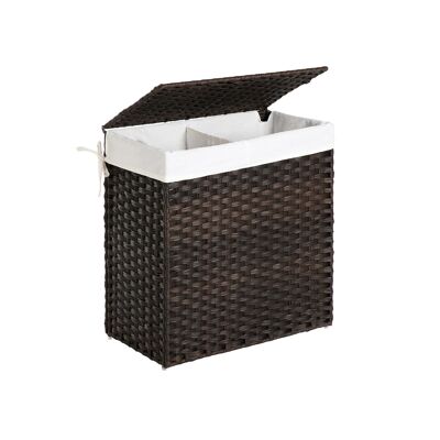 Wasmand handgeweven brun 57 x 33 x 60 cm (L x B x H)