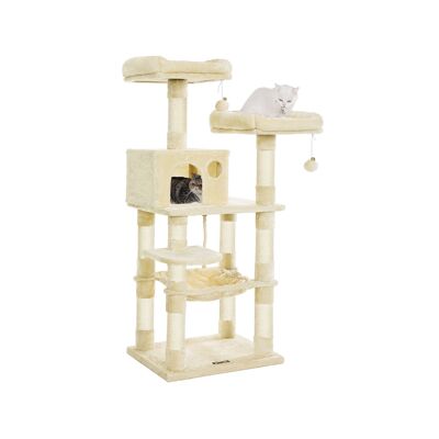 Krabpaal met hangmat 143 cm beige 55 x 45 x 143 cm (L x L x A)