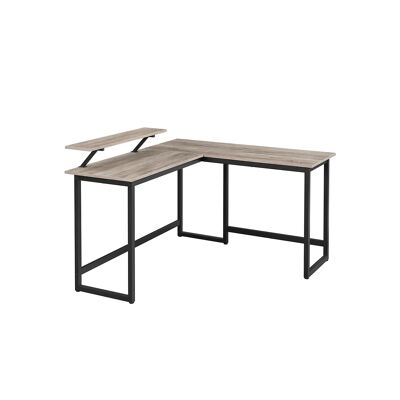 L-vormig computerbureau grigio-nero 40 x 130 x 76/91,5 cm (L x L x A)