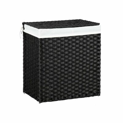 Wasmand 110 L polyrotan nero 57 x 33 x 60 cm (L x P x A)