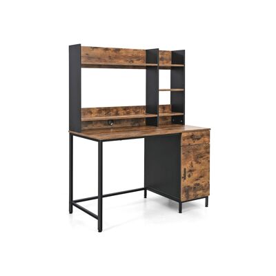 Computerbureau con rivestimento in legno 120 x 60 x 153 cm (L x P x A)
