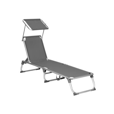 Tuinligstoel con zonnedak 55 x 193 x 31 cm (L x L x A)