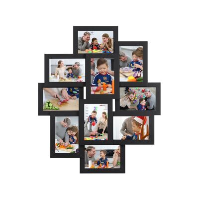 Fotolijst collage 10 fotos Negro 60 x 49,3 x 3,6 cm (An x Al x Pr)