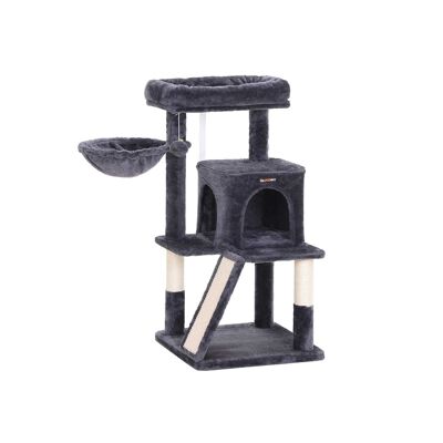 Krabpaal con krabplank 96 cm rookgrijs 48 x 48 x 96 cm (L x L x A)