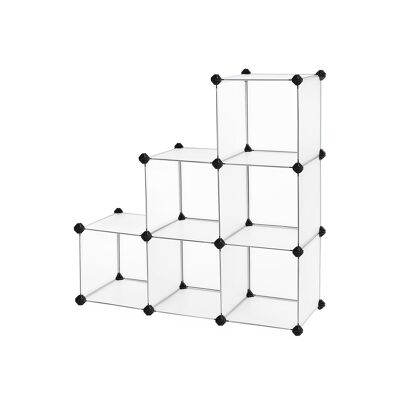 Schoenenrek met witte kunststof deuren 43 x 105 x 31 cm (B x H x P)