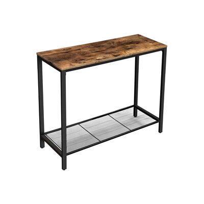 Consoletafel in industriële stijl met roosterplanken 100 x 35 x 80 cm (L x B x H)