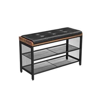 Gevoerde schoenenbank 2 gaasplanken 80 x 30 x 48 cm (L x B x H)