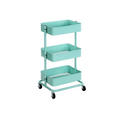 Carrello 3 livelli verde menta 43 x 35 x 73,5 cm (L x L x A)