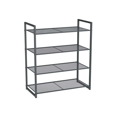 Schoenenrek 4 roosterplanken grigio fumo 63 x 30 x 72 cm (L x P x A),