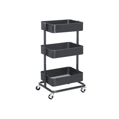 Carrello 3 livelli Nero 43 x 35 x 73,5 cm (L x L x A)