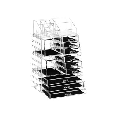 Organisateur de maquillage XXL en acrylique 23,5 x 13,7 x 40 cm (L x l x H)