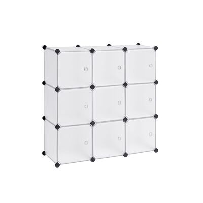 Meuble de rangement avec 9 blocs blancs 93 x 123 x 31 cm (B x H x P)