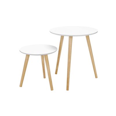 2 bijzettafels rond s