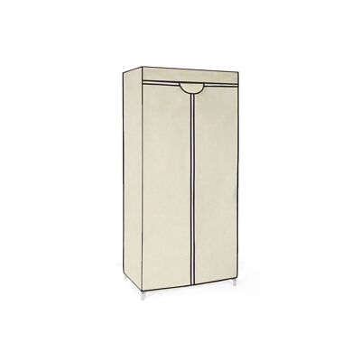 Kledingkast met rits beige 75 x 160 x 45 cm (L x A x P)