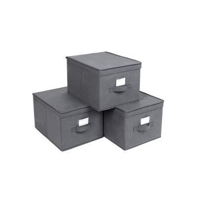 Une douzaine de douzaines de 3 pièces gris 40 x 25 x 30 cm (B x H x P)