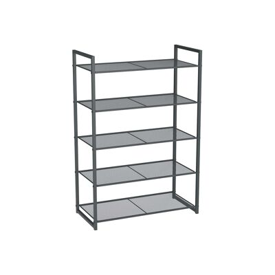 Schoenenrek 5 planches à coq gris fumé 63 x 30 x 92 cm (L x l x H),