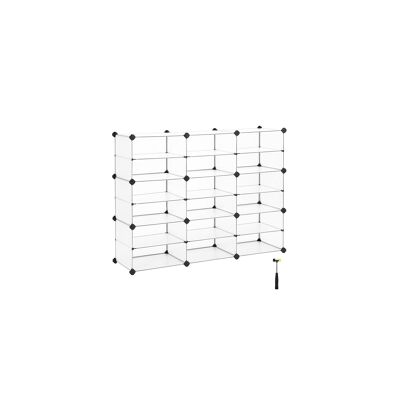 DIY inhaaksysteem 18 vakken wit 123 x 31 x 93 cm (L x B x H)