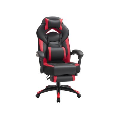Gamestoel imitatieleer zwart-rood 0 x 64 x (120-128) cm (L x L x A)