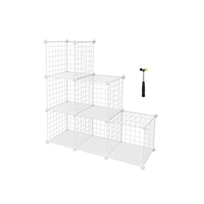 Inhaakrek 6 gallokubussen blanco 96 x 96 x 31,5 cm (An x Al x P)