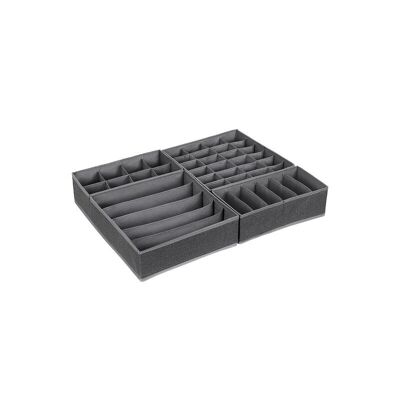 Set organizer Ondergoed furgone 4 grigi 33 x 30 x 10 cm (L x L x A)