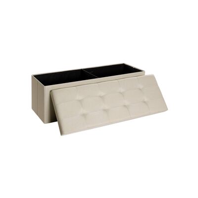 Bankje met opbergruimte beige 110 x 38 x 38 cm (L x B x H)