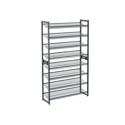 Schoenenrek set van 2 grijs 2,5 x 30,7 x 163,5 cm (L x B x H)