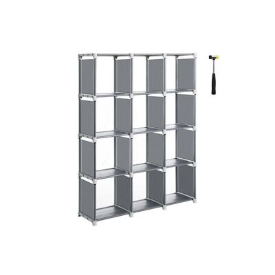 Boutloos rekkensysteem 12 kubussen grijs 105 x 30 x 140 cm (L x B x H)