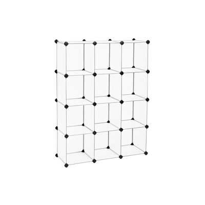 Inhaakbaar rekkensysteem 12 kubussen wit 93 x 31 x 123 cm (L x B x H)