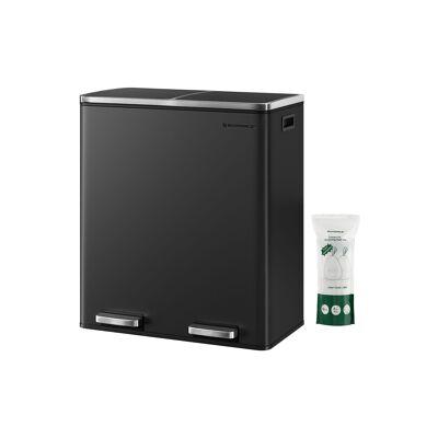 Vuilnisbak 60 litri (2 x 30 L) nero 27 x 27 x 58,5 cm (L x L x A)