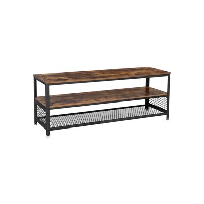 Meuble TV en style industriel avec 3 niveaux 140 x 40 x 52 cm (L x B x H)