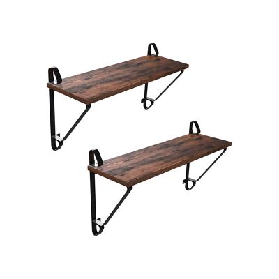 Wandplank in industriële stijl set van 2 60 x 32 x 20 cm (L x A x P)