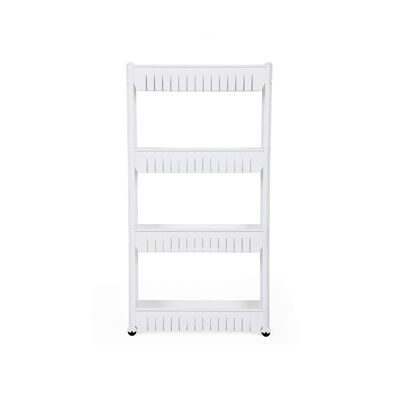 Smalle staande plank op wieltjes met 4 vakken 54,5 x 102,5 x 12,7 cm (B x H x D)
