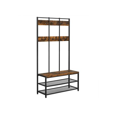 Kledingkast en schoenenbank in industriële stijl 100 x 40 x 184 cm (L x B x H) 96 x 37 cm (L x B)