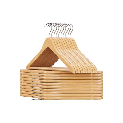 Perchero de madera para colgar ropa, 20 unidades, 44,5 x 23 x 1,2 cm (ancho x alto x profundidad)