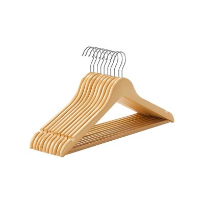 Kleerhanger esdoornhout 10 stuks 44,5 x 23 x 1,2 cm (B x H x D)