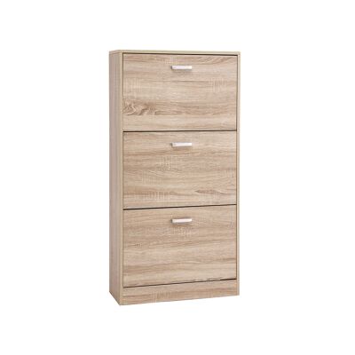 Schoenenkast 3 kleppen houtlook 60 x 120 x 24 cm (L x H x P)