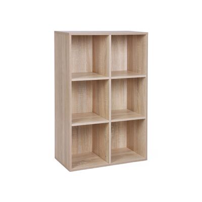 Boekenkast met 6 vakken houteffect 65,5 x 97,5 x 30 cm (An x Al x P)